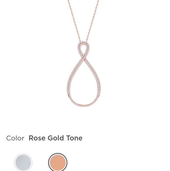 Cubic Zirconia Infinity Sterling Silver Necklace - Picture 9 of 11